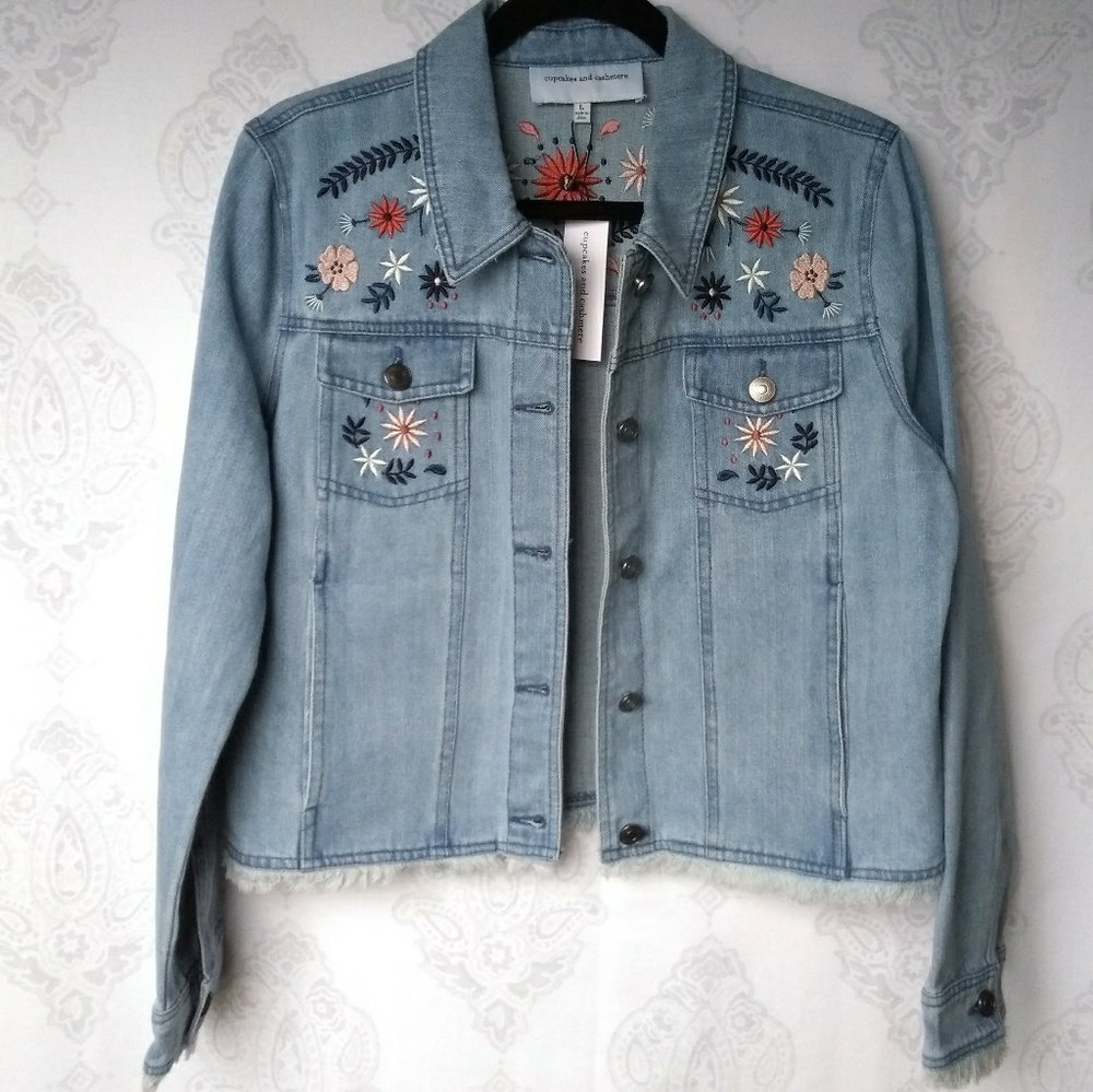 Cupcakes and Cashmere | Embroidered Denim Jacket